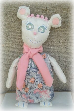 Μαξιλαράκι αρκουδάκι σε ροζ και γκρι αποχρώσεις