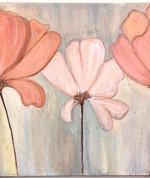 Κάδρο με ροζ λουλούδια