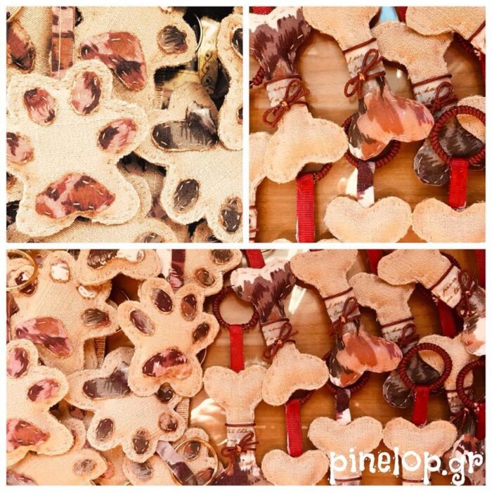 Ειδική παραγγελία μπρελόκ πατούσα και κόκκαλο