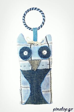 Μπρελόκ κουκουβάγια από ύφασμα