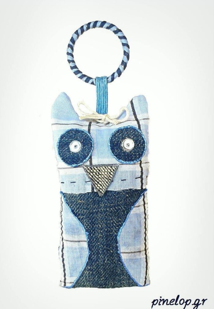 Μπρελόκ κουκουβάγια από ύφασμα