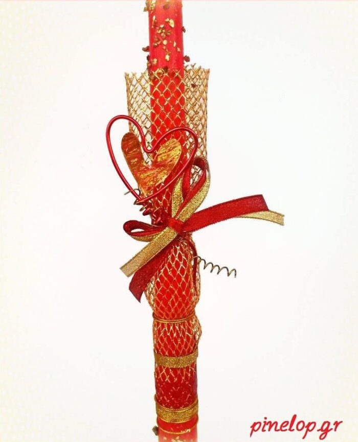 Λαμπάδα με διακοσμητική καρδιά