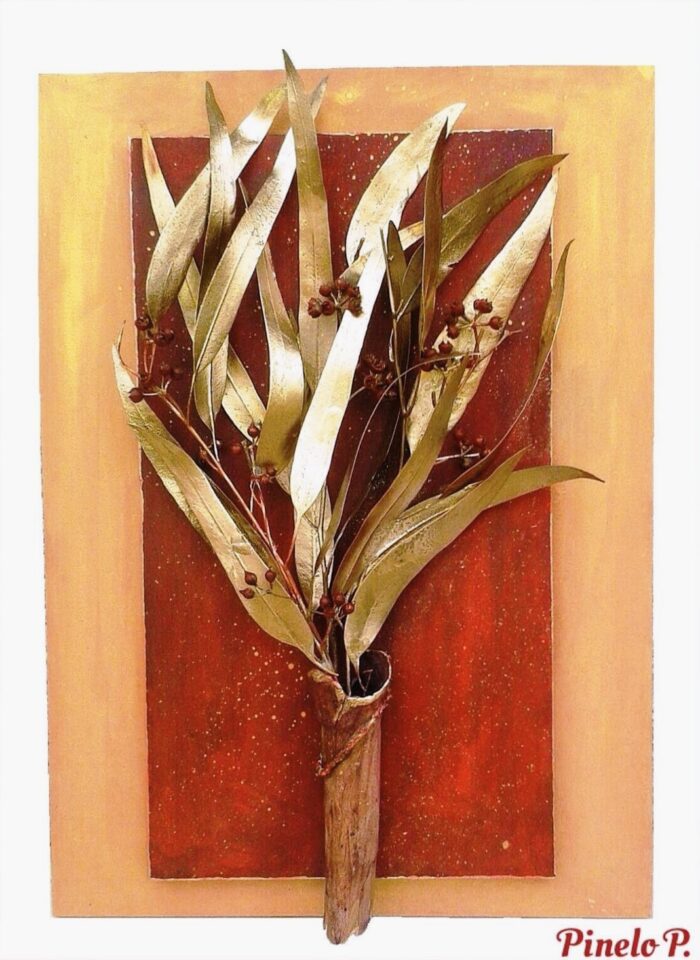 Κάδρο με χρυσά φύλλα