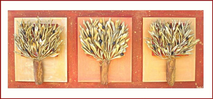 Ειδική παραγγελία κάδρο τριλογία ελιάς