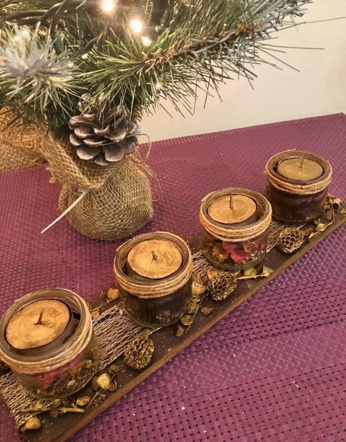 Χριστουγεννιάτικο διακοσμητικό κηροπήγιο